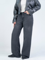 شلوار جین بگ قد 115 دمپا کات مشکی کد 22730