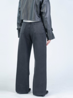 شلوار جین بگ قد 115 دمپا کات مشکی کد 22730 - Image 2