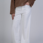 شلوار کتان بگ قد 110 سفید کم کش کد 22739