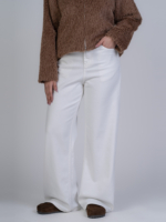شلوار کتان بگ قد 110 سفید کم کش کد 22739