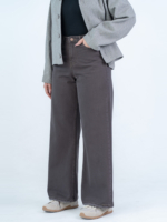 شلوار کتان بگ قد 110 قهوه ای کد 22774