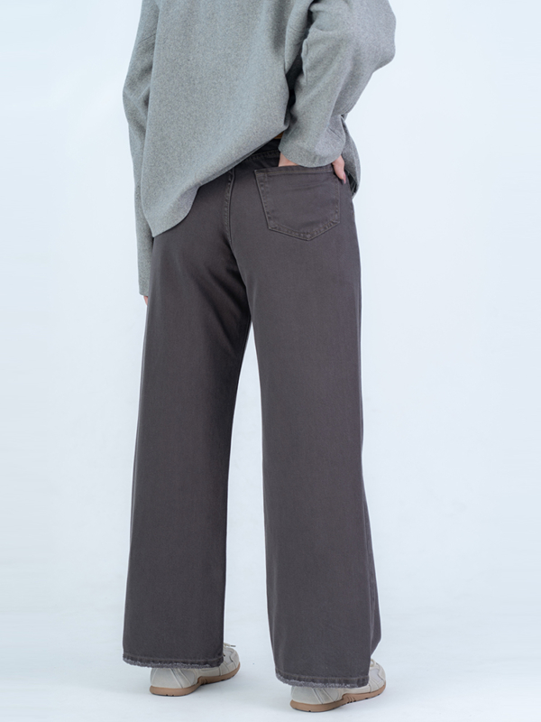 شلوار کتان بگ قد 110 قهوه ای کد 22774 - Image 2