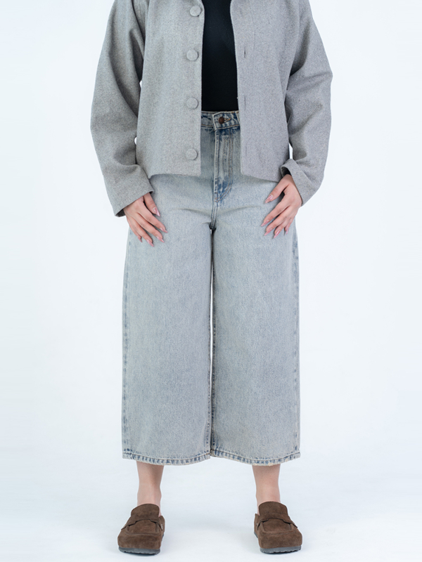 شلوار جین کراپ واید لگ قد 90 کد 22778 - Image 2