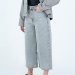 شلوار جین کراپ واید لگ قد 90 کد 22778