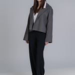 شلوار پارچه ای بگ قد 110 گلکسی مشکی کد 23055