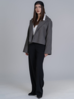 شلوار پارچه ای بگ قد 110 گلکسی مشکی کد 23055