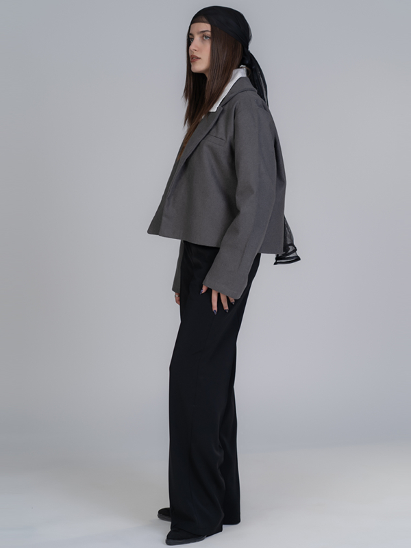 شلوار پارچه ای بگ قد 110 گلکسی مشکی کد 23055 - Image 2