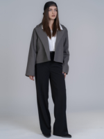 شلوار پارچه ای بگ قد 110 گلکسی مشکی کد 23055 - Image 3