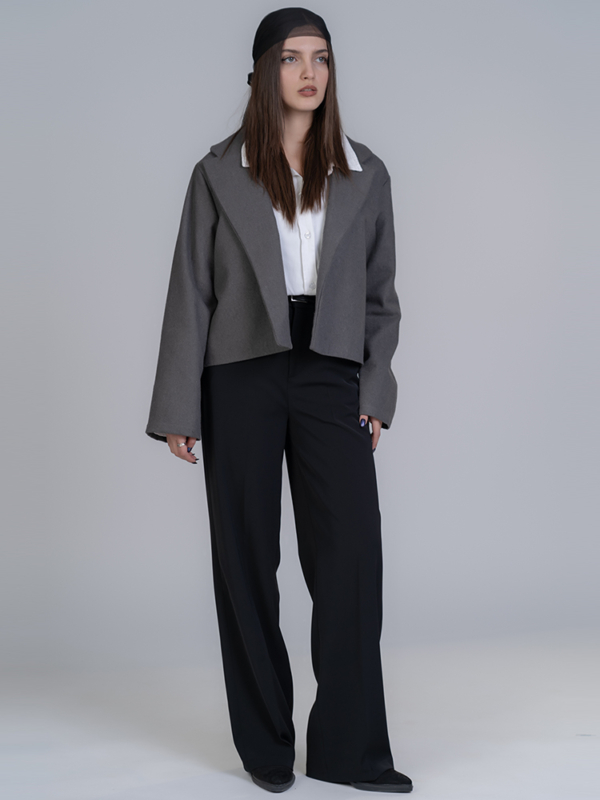 شلوار پارچه ای بگ قد 110 گلکسی مشکی کد 23055 - Image 3