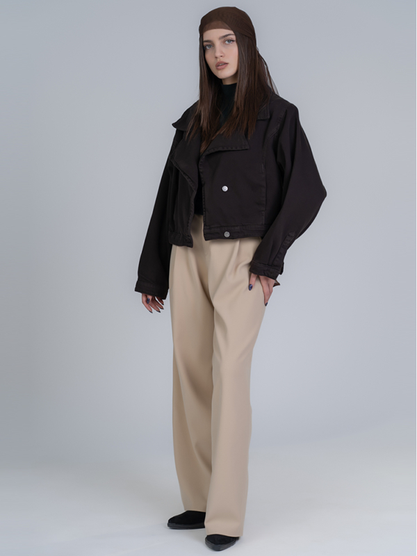 شلوار پارچه ای واید لگ فیلتو قد 110 تیکال کرم کد 2483 - Image 3