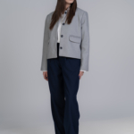 شلوار پارچه ای واید لگ قد 110 تیکال سرمه ای کد 2489