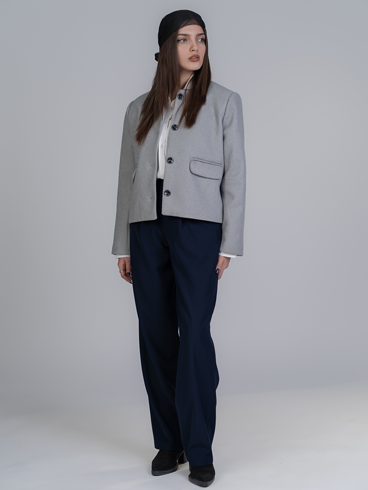 2489 (1) شلوار پارچه ای واید لگ قد 110 تیکال سرمه ای کد 2489 - Image 1