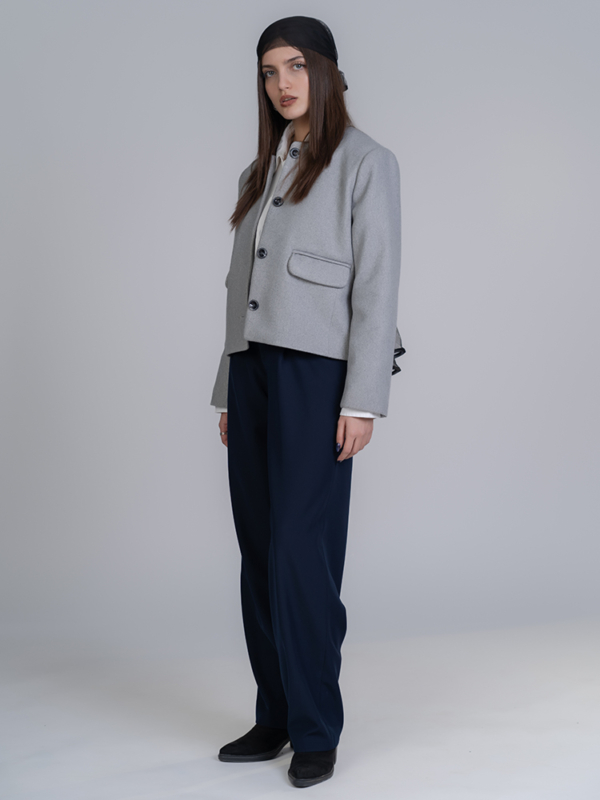 شلوار پارچه ای واید لگ قد 110 تیکال سرمه ای کد 2489 - Image 3