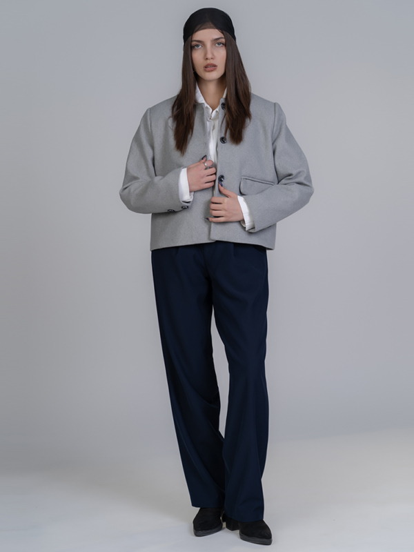 شلوار پارچه ای واید لگ قد 110 تیکال سرمه ای کد 2489 - Image 2