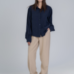 شلوار پارچه ای واید لگ قد 110 تیکال کرم کد 2490