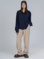 شلوار پارچه ای واید لگ قد 110 تیکال کرم کد 2490