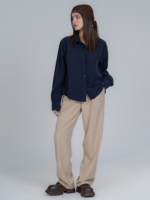 شلوار پارچه ای واید لگ قد 110 تیکال کرم کد 2490 - Image 4