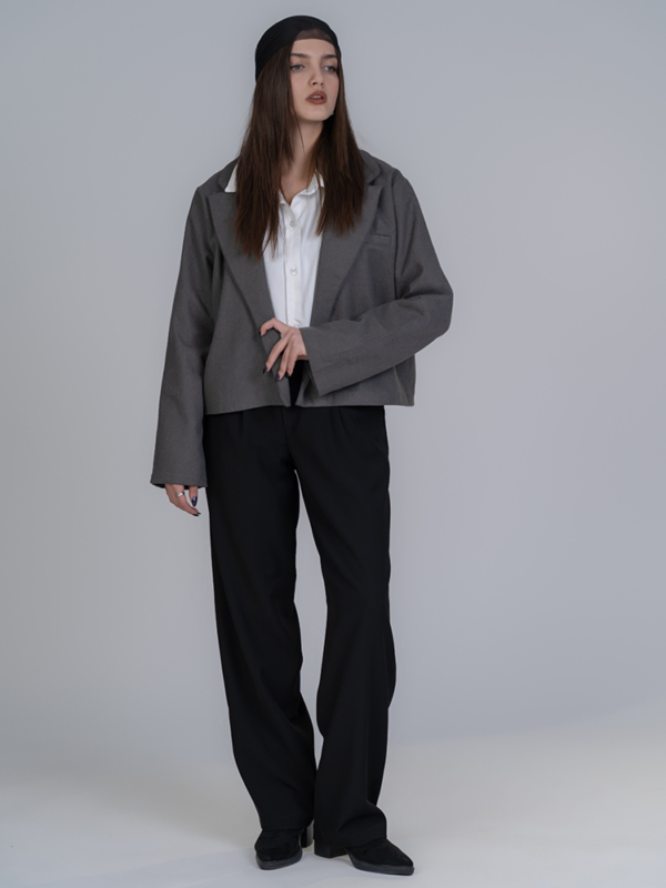 شلوار پارچه ای واید لگ قد 110 تیکال مشکی کد 2492 - Image 2