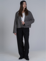 شلوار پارچه ای واید لگ قد 110 تیکال مشکی کد 2492