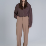 شلوار پارچه ای بگ قد 110 گلکسی نسکافه ای کد 2630