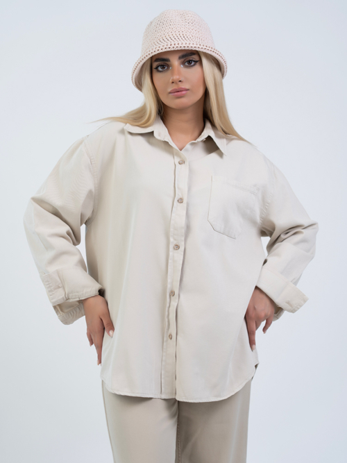 شومیز کتان استخوانی