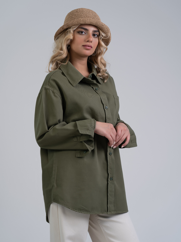 شومیز کتان سبز