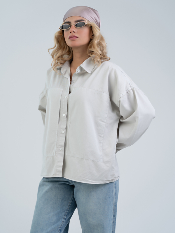 شومیز پارچه ای لاتیس سفید