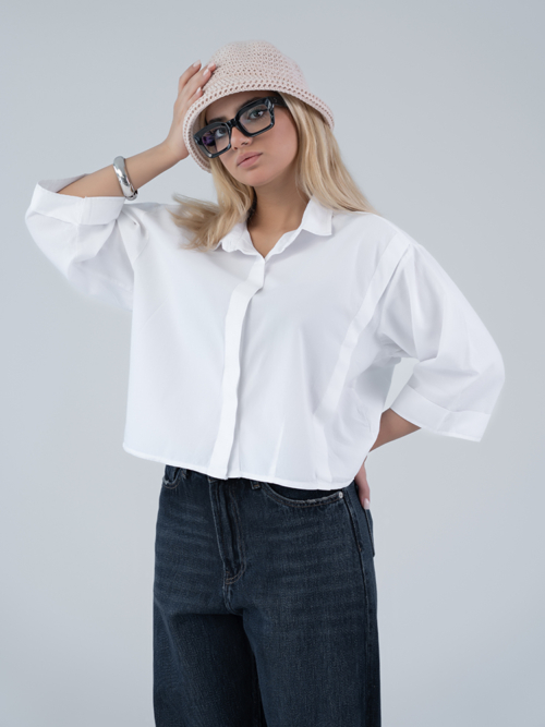 شومیز پارچه ای میویس سفید