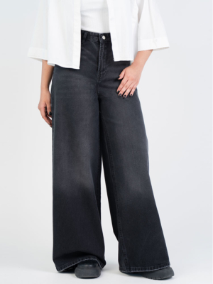 شلوار جین شافل قد 110 مشکی