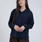 شومیز پارچه ای اوشن سرمه ای