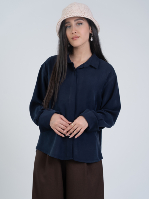 شومیز پارچه ای اوشن سرمه ای