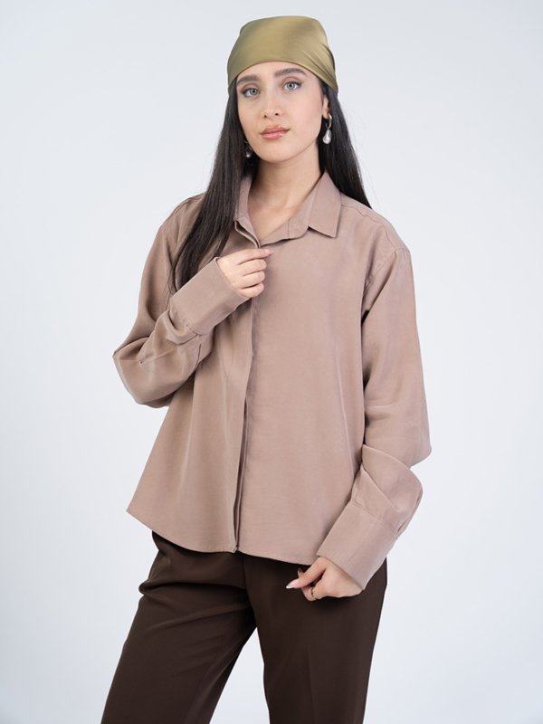 شومیز پارچه ای اوشن نسکافه ای