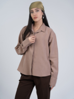 شومیز پارچه ای اوشن نسکافه ای