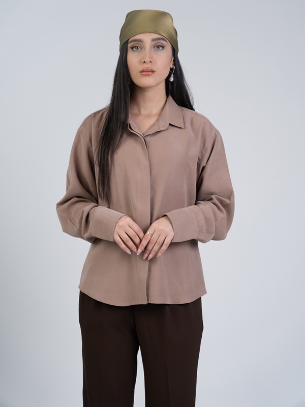 شومیز پارچه ای اوشن نسکافه ای