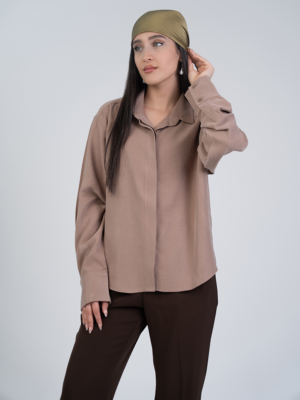 شومیز پارچه ای اوشن نسکافه ای