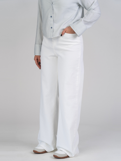 شلوار کتان بگ قد 110 کم کش الوا سفید