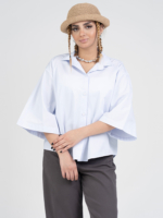 شومیز پارچه ای روناس آبی آسمانی