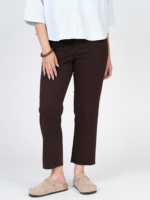 شلوار کتان استریت قد 90 دمپا کات قهوه ای الوا