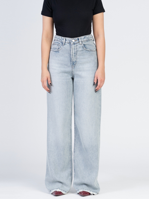 شلوار بگ زنانه جین قد 115 پارچه لیوست