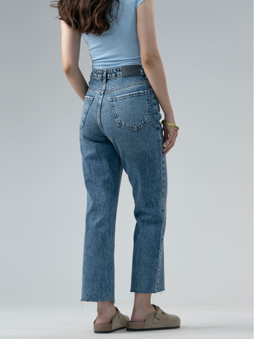 شلوار جین زنانه کراپ فلر قد 90 دمپا کات