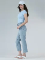 شلوار جین زنانه استریت قد 90 دمپا کات