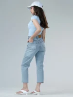 شلوار جین زنانه استریت قد 90 دمپا کات