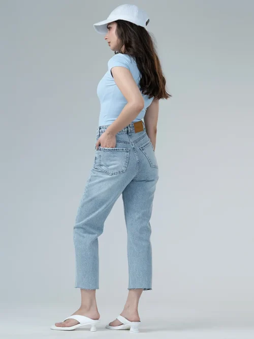 شلوار جین زنانه استریت قد 90 دمپا کات