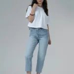 شلوار جین زنانه استریت قد 90 دمپا کات