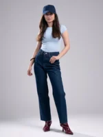 شلوار جین زنانه استریت قد 100 دمپا کات
