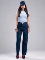 شلوار جین زنانه استریت قد 100 دمپا کات