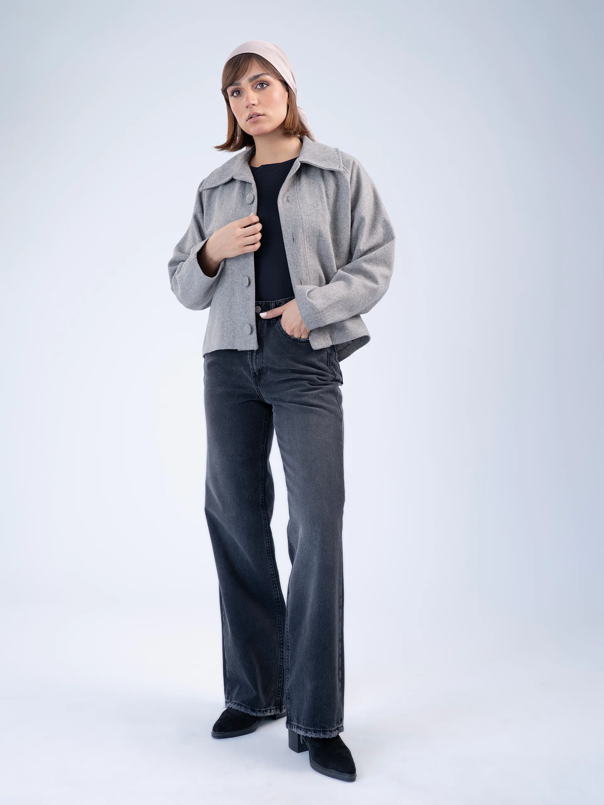 شلوار جین زنانه اورتابل قد 110 مشکی