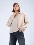 شومیز پارچه ای زنانه ماوی لیوسل کبریتی کرم